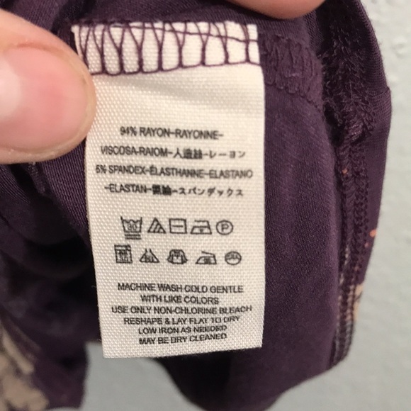 Free People T-Strap Purple Floral Boho Blouse size M - Picture 4 of 8